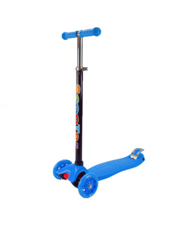 Самокат детский 3-х колесный Scooter Maxi SC2401(Blue) светящиеся колеса, синий