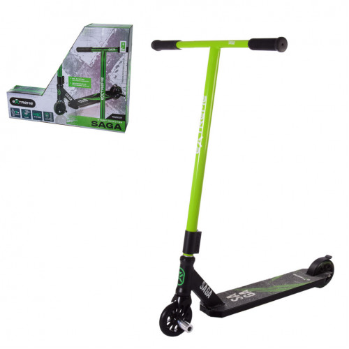 Самокат трюковый 2-х колёсный TR21007 (RL7T) Extreme Motion SAGA, колёса PU 110 мм Зеленый