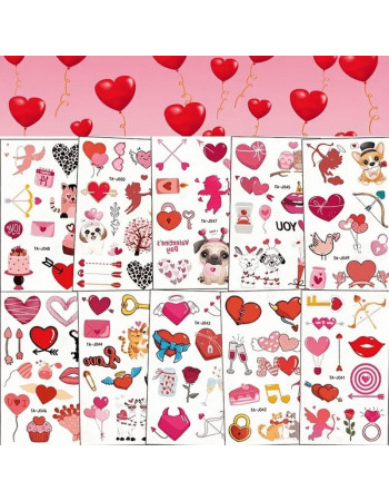 Набор временных тату 'Любовь № 1' Love-tattoo-mini-set-1-10, 12 х 7 см 10 шт