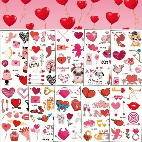 Набор временных тату 'Любовь № 1' Love-tattoo-mini-set-1-10, 12 х 7 см 10 шт