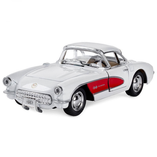 Машинка Chevrolet Corvette 1957 Kinsmart KT5316W инерционная, 1:34 Белый