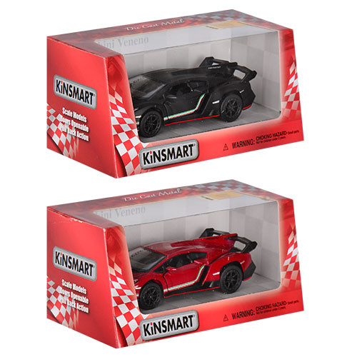 Дитяча колекційна машинка Lamborghini Veneno KT5367W інерційна  (Червоний)