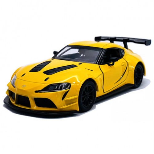 Машинка инерционная 'Toyota GR Supra' KT5421W(Yellow) масштаб 1:43