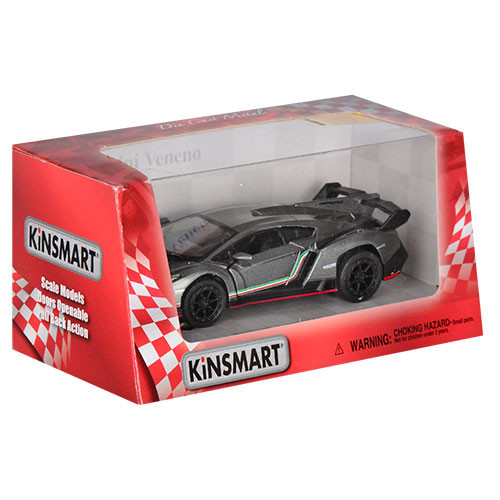 Дитяча колекційна машинка Lamborghini Veneno KT5367W інерційна  (Сірий)