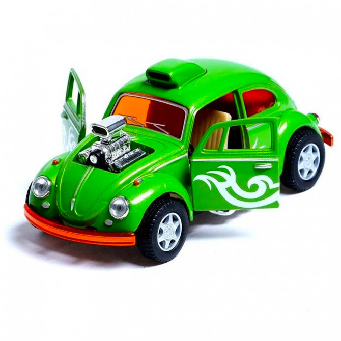 Машинка металева інерційна Volkswagen Beetle Custom Dragracer Kinsmart KT5405W 1:32  (Зелений)