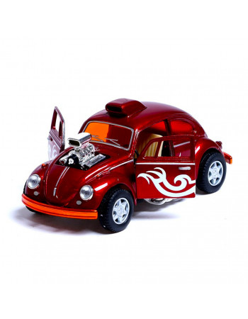 Машинка металева інерційна Volkswagen Beetle Custom Dragracer Kinsmart KT5405W 1:32  (Червоний)