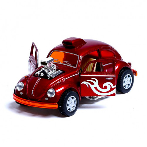 Машинка металева інерційна Volkswagen Beetle Custom Dragracer Kinsmart KT5405W 1:32  (Червоний)