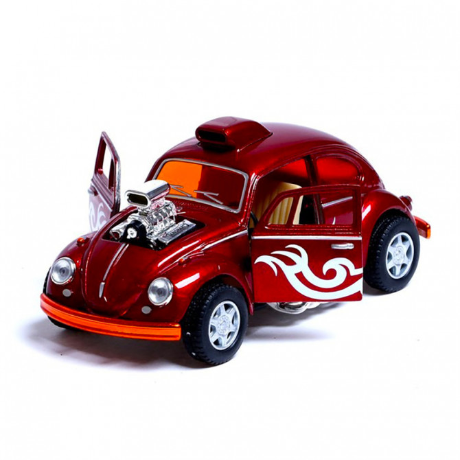 Машинка металева інерційна Volkswagen Beetle Custom Dragracer Kinsmart KT5405W 1:32  (Червоний)