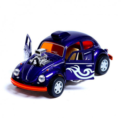 Машинка металева інерційна Volkswagen Beetle Custom Dragracer Kinsmart KT5405W 1:32  (Фіолетовий)