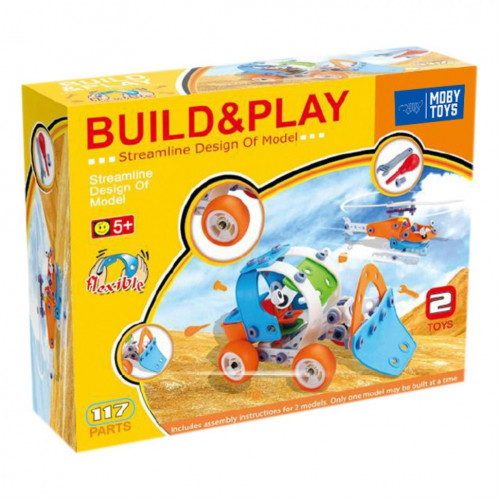 Конструктор дитячий BuildPlay 'Бульдозер + Вертоліт' HANYE J-101B, 117 елемента