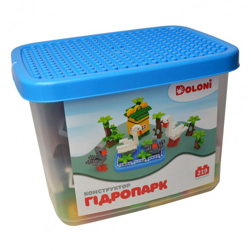 Конструктор 'Гидропарк' 013888/34 в пластиковом боксе 219 деталей