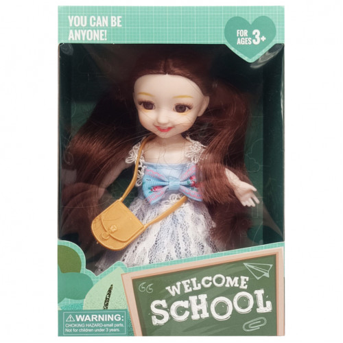 Детская кукла 'Welcome School' YL605-7/9/10 с сумочкой Синий