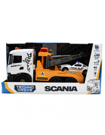 Игровой набор Эвакуатор Scania с машиной полиции TechnoDrive 3004KS серии Mid Truck