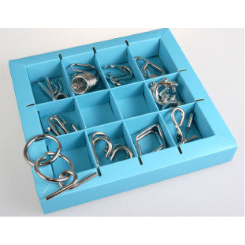 Набор головоломок 10 Metall Puzzles blue Eureka 3D Puzzle 473356, 10 головоломок