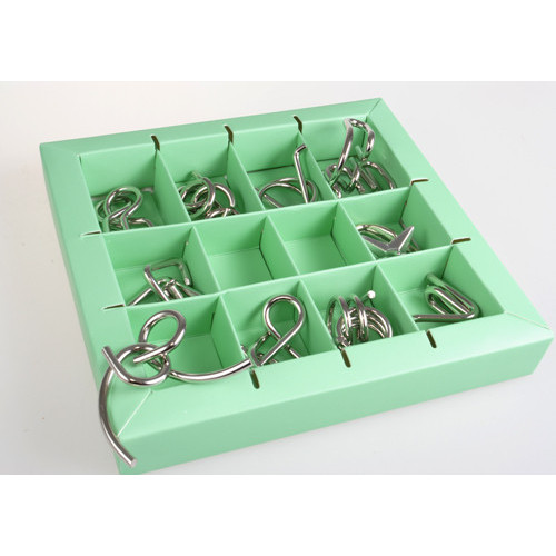Набор головоломок Metall Puzzles green Eureka 3D Puzzle 473357, 10 головоломок