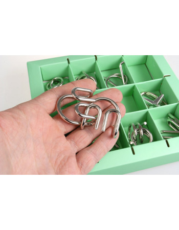 Набор головоломок Metall Puzzles green Eureka 3D Puzzle 473357, 10 головоломок