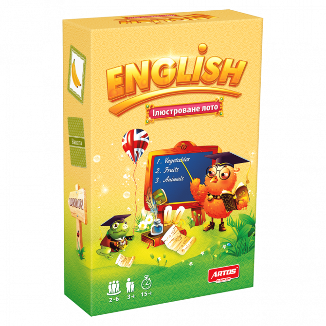 Навчальна настільна гра Лото 'ENGLISH' 0796 ілюстрована