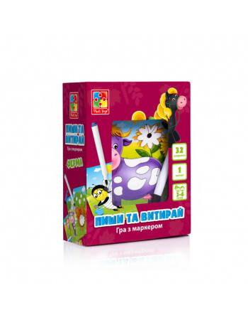 Настільна гра Пиши та витирай 'Ферма' Vladi Toys  VT5010-19 укр