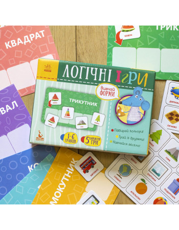 Дитячі логічні ігри 'Вивчай форми' 918002, 24 картки укр. мовою