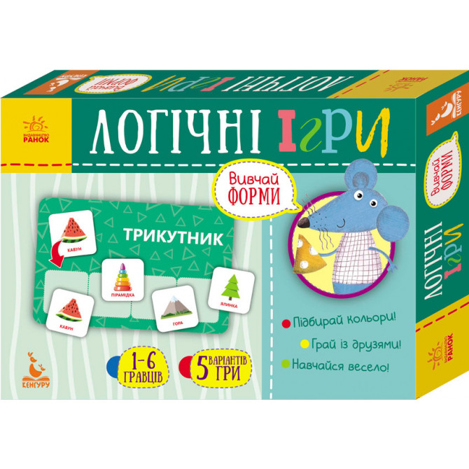 Дитячі логічні ігри 'Вивчай форми' 918002, 24 картки укр. мовою
