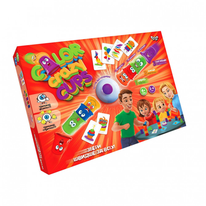 Дитяча настільна розважальна гра 'Color Crazy Cups' CCC-01-01U укр. мовою
