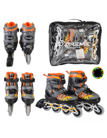 Дитячі ролики Extreme Motion RL2436 колеса що світяться, сірий, S (30-33)