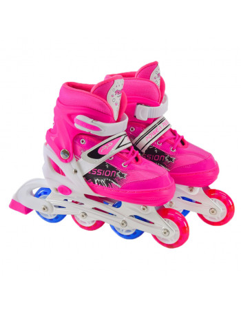 Дитячі ролики RL2406(Pink) колеса що світяться, рожевий, L (39-42)