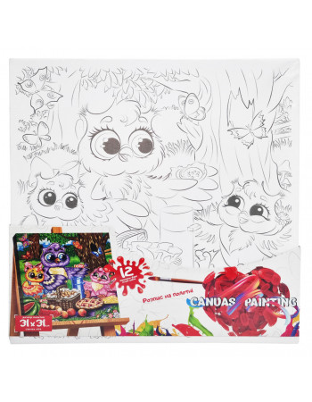 Роспись на холсте 'Canvas Painting' Пикник для совушек PX-07-06 31х31см