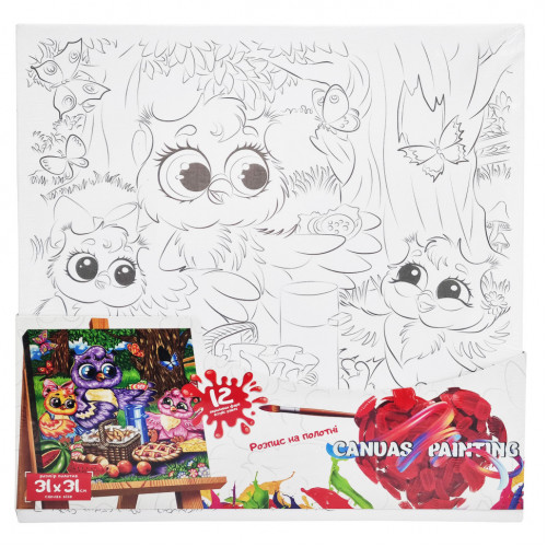Роспись на холсте 'Canvas Painting' Пикник для совушек PX-07-06 31х31см