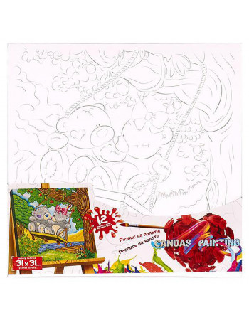 Роспись на холсте 'Canvas Painting' Мишки на качели PX-07-08 31х31см