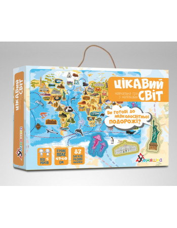 Настольная игра Умняшка 'Интересный мир' KP-006 с многоразовыми наклейками