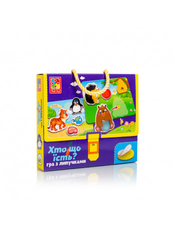 Игра настольная На липучках  'Кто что ест?' Vladi Toys VT1302-27 (укр)