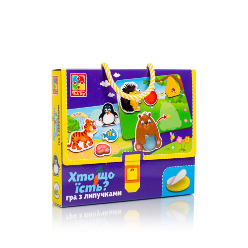 Игра настольная На липучках  'Кто что ест?' Vladi Toys VT1302-27 (укр)