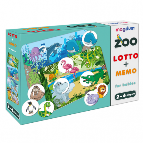 Игра настольная развивающая 'Лото + мемо Зоопарк' ME5032-21 EN
