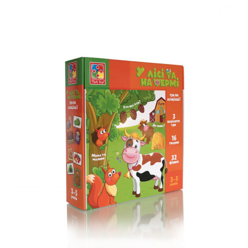 Настольная игра ассоциации 'В лесу и на ферме' Vladi Toys VT1804-46 (укр)