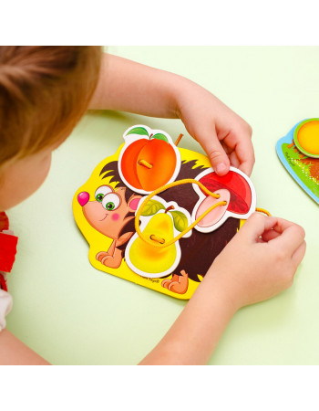 Игра-шнуровка с липучками 'Ежик в лесу' Vladi Toys VT1804-45 (укр)