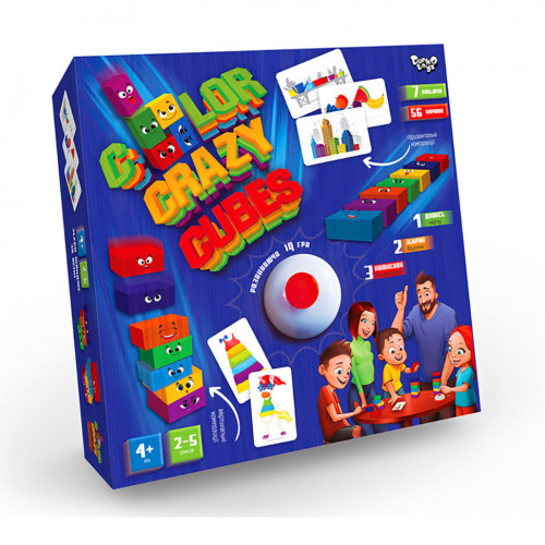 Розвиваюча настільна гра 'Color Crazy Cubes' Danko Toys CCC-02-01U з дзвіночком