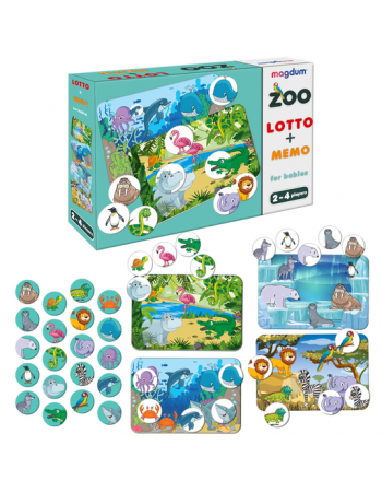 Игра настольная развивающая 'Лото + мемо Зоопарк' ME5032-21 EN