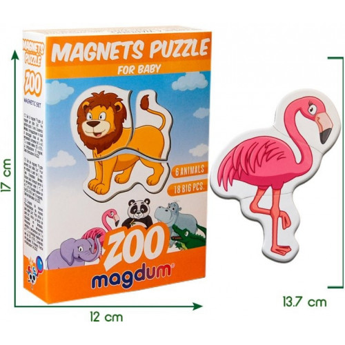 Магнитные пазлы Magdum 'Зоо' ML4031-18 EN