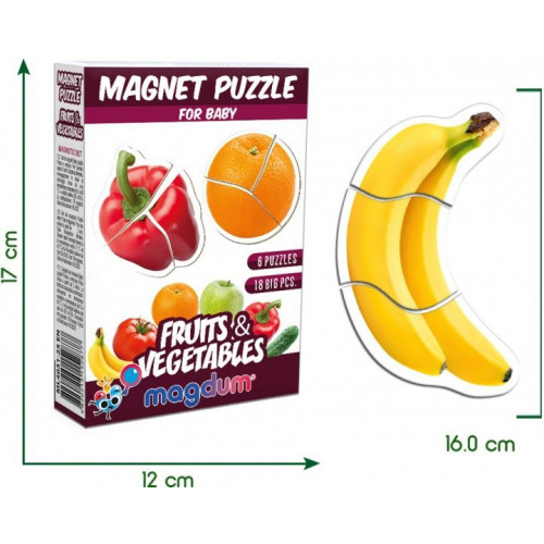 Набор магнитов Magdum Baby puzzle 'Фрукты и овощи' ML4031-25 EN
