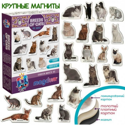 Набор магнитов Magdum 'Породы кошек' ML4031-13 EN