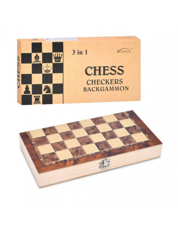 Набор настольных игр 'Шахматы, шашки и нарды' 3 в 1 FG240502032L деревянные