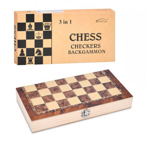 Набор настольных игр 'Шахматы, шашки и нарды' 3 в 1 FG240502032L деревянные