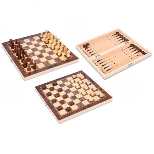 Набор настольных игр 'Шахматы, шашки и нарды' 3 в 1 FG240502032L деревянные