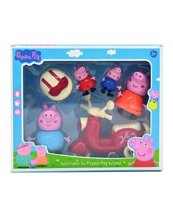 Ігровий набір - та 4 фігурки 'Свинка Пеппа' (Peppa Pig) та мопед арт. 552-6/2