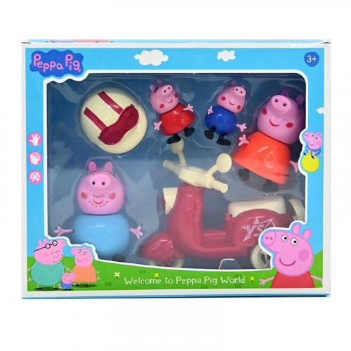 Ігровий набір - та 4 фігурки 'Свинка Пеппа' (Peppa Pig) та мопед арт. 552-6/2