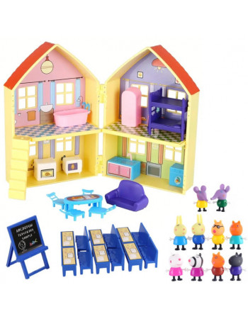 Ігровий набір - будинок з меблями та 10 фігурок 'Свинка Пеппа' (Peppa Pig) арт. 8889-2