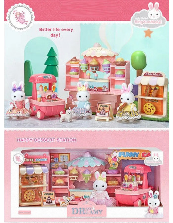 Набір лялькових меблів 'Магазин' із фігуркою зайчика (аналог Sylvanian Families) арт. 6692