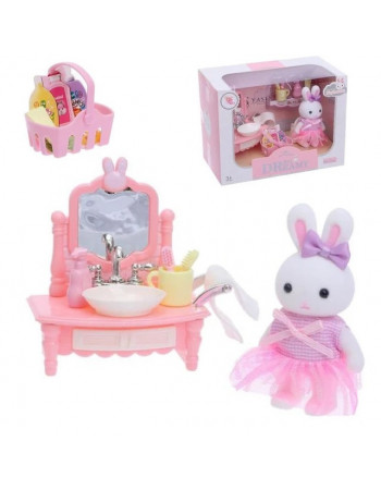 Набір меблів 'Умивальник' з фігуркою зайчика (аналог Sylvanian families) арт. 6621-5