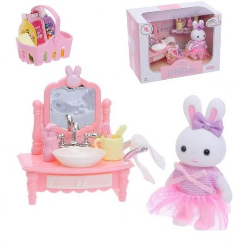Набір меблів 'Умивальник' з фігуркою зайчика (аналог Sylvanian families) арт. 6621-5